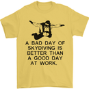 A Bad Day of Skydiving Para Skydiving Mens T-Shirt Cotton Gildan Yellow
