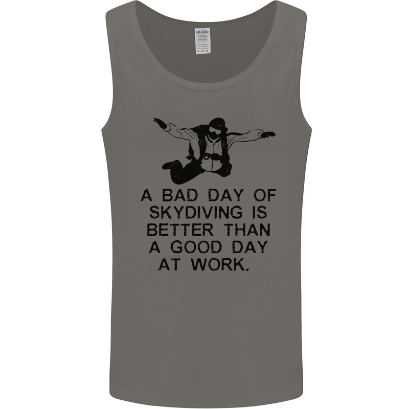 A Bad Day of Skydiving Para Skydiving Mens Vest Tank Top Charcoal