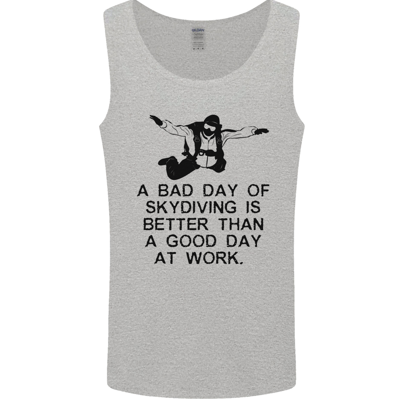 A Bad Day of Skydiving Para Skydiving Mens Vest Tank Top Sports Grey