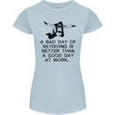 A Bad Day of Skydiving Para Skydiving Womens Petite Cut T-Shirt Light Blue