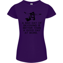 A Bad Day of Skydiving Para Skydiving Womens Petite Cut T-Shirt Purple