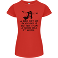 A Bad Day of Skydiving Para Skydiving Womens Petite Cut T-Shirt Red