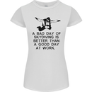 A Bad Day of Skydiving Para Skydiving Womens Petite Cut T-Shirt White