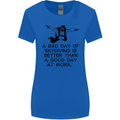 A Bad Day of Skydiving Para Skydiving Womens Wider Cut T-Shirt Royal Blue