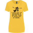 A Bad Day of Skydiving Para Skydiving Womens Wider Cut T-Shirt Yellow