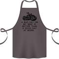 A Bad Day on My Bike Motorbike Biker Cotton Apron 100% Organic Dark Grey
