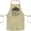 A Bad Day on My Bike Motorbike Biker Cotton Apron 100% Organic Khaki
