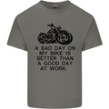 A Bad Day on My Bike Motorbike Biker Mens Cotton T-Shirt Tee Top Charcoal