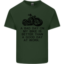 A Bad Day on My Bike Motorbike Biker Mens Cotton T-Shirt Tee Top Forest Green