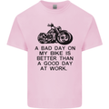 A Bad Day on My Bike Motorbike Biker Mens Cotton T-Shirt Tee Top Light Pink
