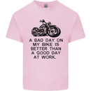 A Bad Day on My Bike Motorbike Biker Mens Cotton T-Shirt Tee Top Light Pink