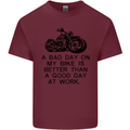 A Bad Day on My Bike Motorbike Biker Mens Cotton T-Shirt Tee Top Maroon
