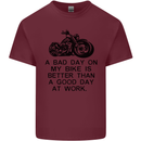 A Bad Day on My Bike Motorbike Biker Mens Cotton T-Shirt Tee Top Maroon