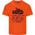 A Bad Day on My Bike Motorbike Biker Mens Cotton T-Shirt Tee Top Orange