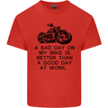 A Bad Day on My Bike Motorbike Biker Mens Cotton T-Shirt Tee Top Red