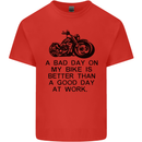 A Bad Day on My Bike Motorbike Biker Mens Cotton T-Shirt Tee Top Red
