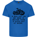 A Bad Day on My Bike Motorbike Biker Mens Cotton T-Shirt Tee Top Royal Blue