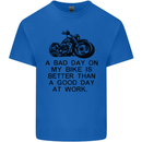 A Bad Day on My Bike Motorbike Biker Mens Cotton T-Shirt Tee Top Royal Blue
