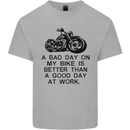 A Bad Day on My Bike Motorbike Biker Mens Cotton T-Shirt Tee Top Sports Grey