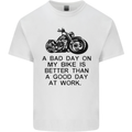 A Bad Day on My Bike Motorbike Biker Mens Cotton T-Shirt Tee Top White
