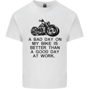 A Bad Day on My Bike Motorbike Biker Mens Cotton T-Shirt Tee Top White