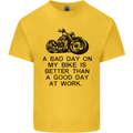 A Bad Day on My Bike Motorbike Biker Mens Cotton T-Shirt Tee Top Yellow