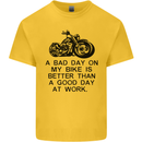 A Bad Day on My Bike Motorbike Biker Mens Cotton T-Shirt Tee Top Yellow
