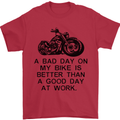 A Bad Day on My Bike Motorbike Biker Mens T-Shirt Cotton Gildan Red