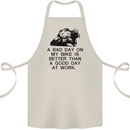 A Bad Day on My Bike Motorcycle Biker Cotton Apron 100% Organic Natural