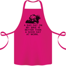 A Bad Day on My Bike Motorcycle Biker Cotton Apron 100% Organic Pink