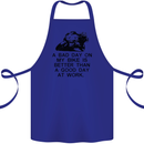 A Bad Day on My Bike Motorcycle Biker Cotton Apron 100% Organic Royal Blue