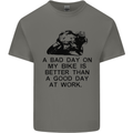 A Bad Day on My Bike Motorcycle Biker Mens Cotton T-Shirt Tee Top Charcoal