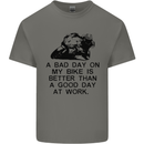 A Bad Day on My Bike Motorcycle Biker Mens Cotton T-Shirt Tee Top Charcoal