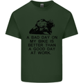 A Bad Day on My Bike Motorcycle Biker Mens Cotton T-Shirt Tee Top Forest Green
