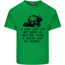 A Bad Day on My Bike Motorcycle Biker Mens Cotton T-Shirt Tee Top Irish Green