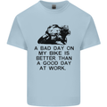 A Bad Day on My Bike Motorcycle Biker Mens Cotton T-Shirt Tee Top Light Blue