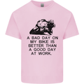 A Bad Day on My Bike Motorcycle Biker Mens Cotton T-Shirt Tee Top Light Pink