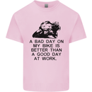 A Bad Day on My Bike Motorcycle Biker Mens Cotton T-Shirt Tee Top Light Pink