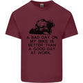 A Bad Day on My Bike Motorcycle Biker Mens Cotton T-Shirt Tee Top Maroon