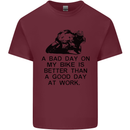 A Bad Day on My Bike Motorcycle Biker Mens Cotton T-Shirt Tee Top Maroon