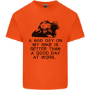 A Bad Day on My Bike Motorcycle Biker Mens Cotton T-Shirt Tee Top Orange