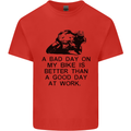 A Bad Day on My Bike Motorcycle Biker Mens Cotton T-Shirt Tee Top Red