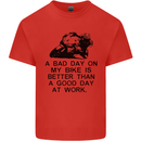 A Bad Day on My Bike Motorcycle Biker Mens Cotton T-Shirt Tee Top Red