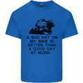 A Bad Day on My Bike Motorcycle Biker Mens Cotton T-Shirt Tee Top Royal Blue