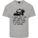 A Bad Day on My Bike Motorcycle Biker Mens Cotton T-Shirt Tee Top Sports Grey