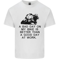A Bad Day on My Bike Motorcycle Biker Mens Cotton T-Shirt Tee Top White