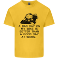 A Bad Day on My Bike Motorcycle Biker Mens Cotton T-Shirt Tee Top Yellow