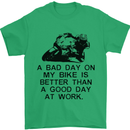 A Bad Day on My Bike Motorcycle Biker Mens T-Shirt Cotton Gildan Irish Green