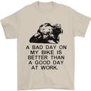 A Bad Day on My Bike Motorcycle Biker Mens T-Shirt Cotton Gildan Sand