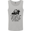 A Bad Day on My Bike Motorcycle Biker Mens Vest Tank Top Sports Grey